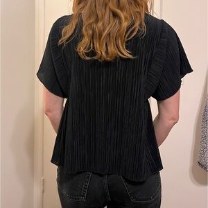 Madewell Black Pleated Blouse